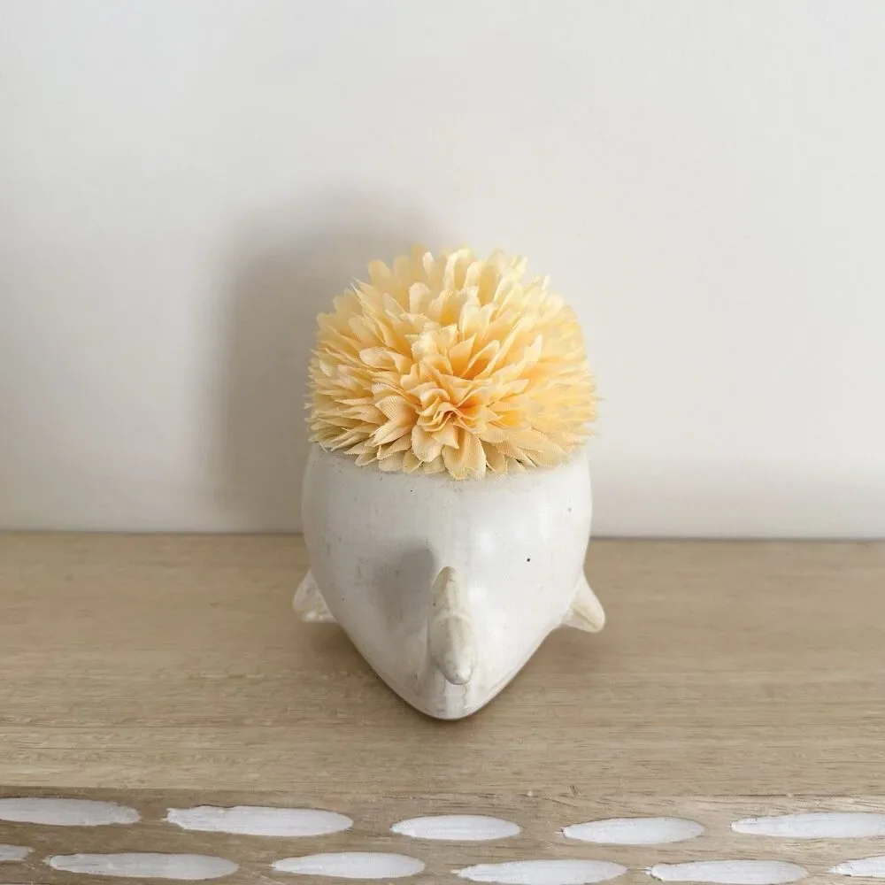 Handmade Faux Floral Orange Whale Arrangement Home Decor Accent